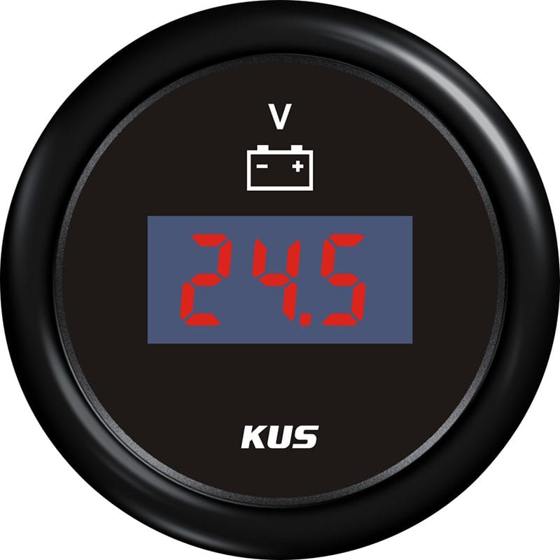 KUS DN52mm White Digital Voltmeter Voltage Gauge 9-32V PN KY23100 White 