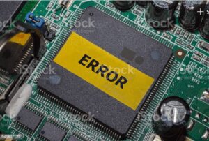 microchip with error written on it